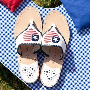 Jack Rogers Sz. 9.5 Patriotic Heart Thong Sandals